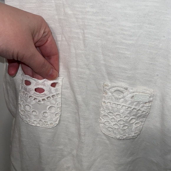 NWT 7 For All Mankind White Boho Crochet Burnout Baby Onesie- 6 to 9 months - Picture 7 of 12